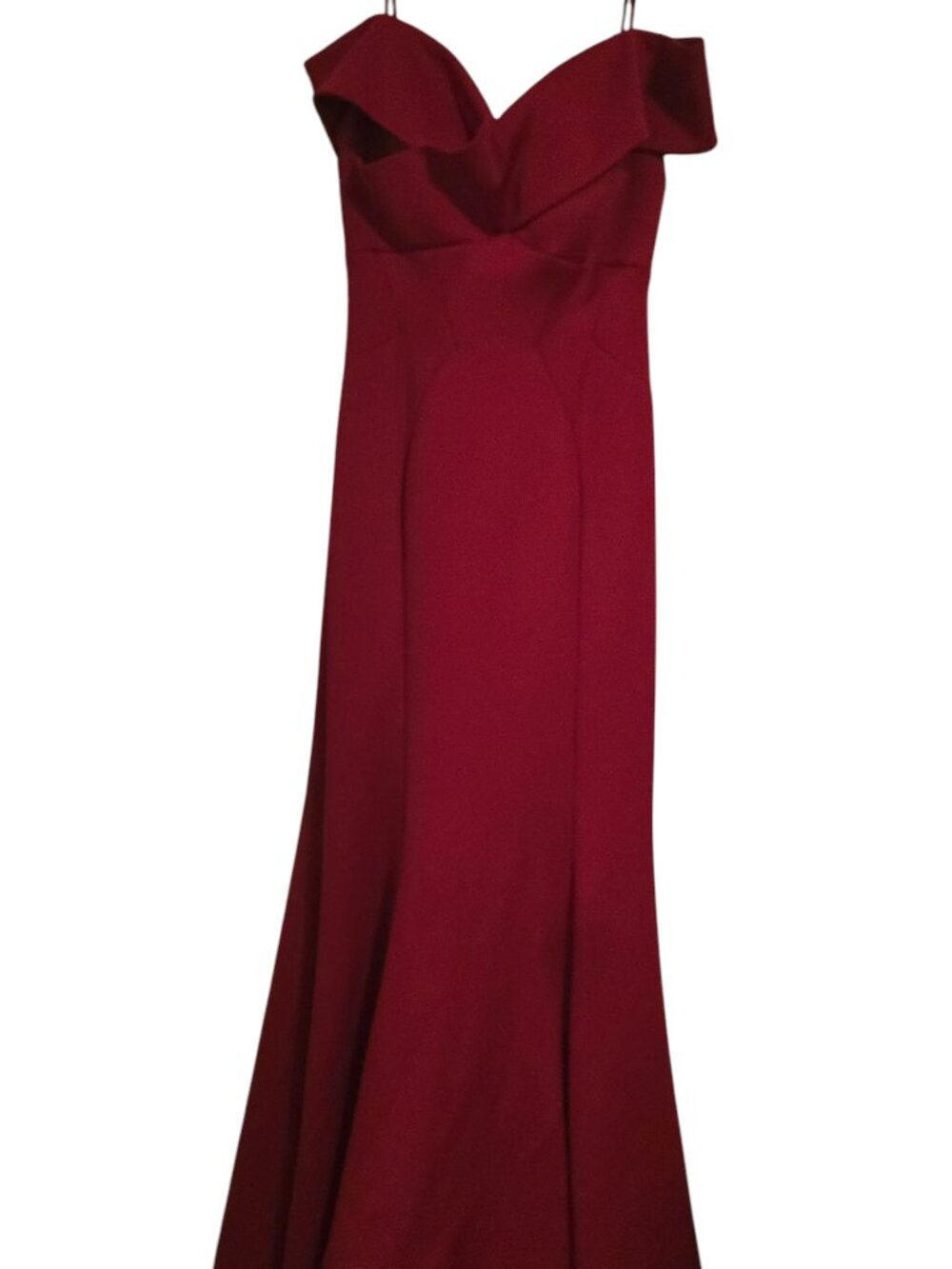Morgan & Co. Red Off-Shoulder Formal Gown